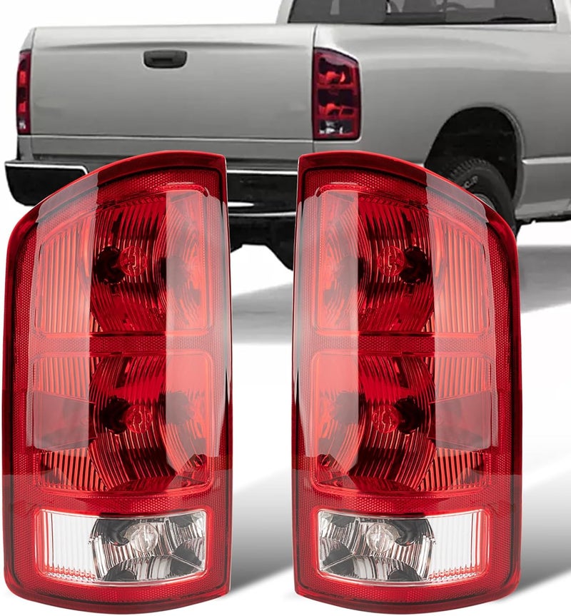 Autoverve Tail Lights Fit Dodge Ram 1500 2500 3500 2002 2003 2004 2005 2006 Rear Brake Back Up Cover Taillights Lens Assembly Left Driver Right Paeenger Side CH2801165 CH2800165(Lamp Included) - Image 1